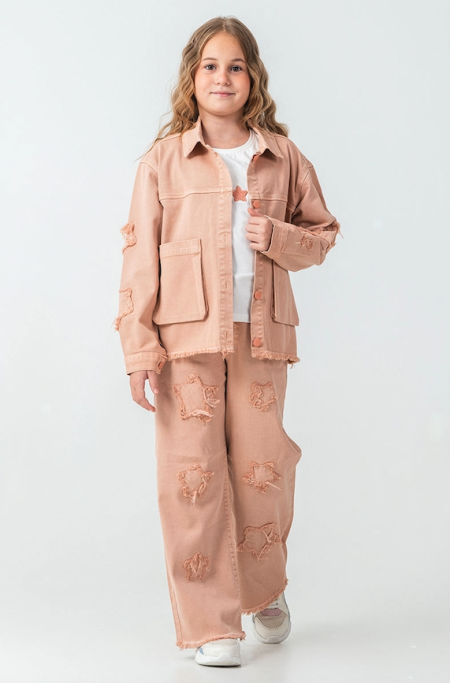 طقم بناتي مكون من ٣ قطع للأعمار ١٠-١٣ سنة