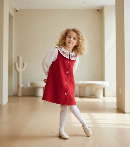 طقم تركي مكون من  فستان مع قميص للاعمار ٢-١٠ سنوات