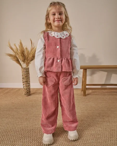 طقم بناتي مكون من ٣ قطع للأعمار ٣-٨ سنوات