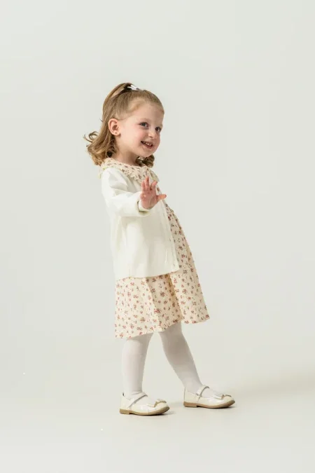 فستان بيبي مع جكيت للأعمار ٦-٢٤ شهر