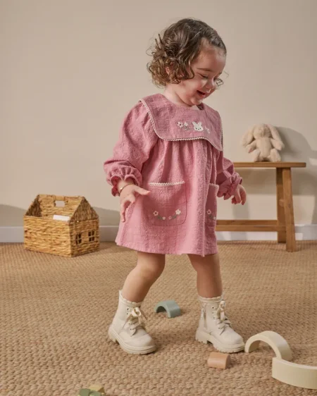 فستان بيبي رسمة أرنوب للأعمار ٦ شهور ل ٣ سنوات