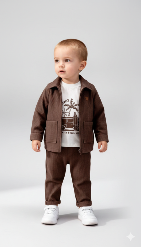 طقم ولادي مكون من ٣ قطع للأعمار 2-9 سنوات