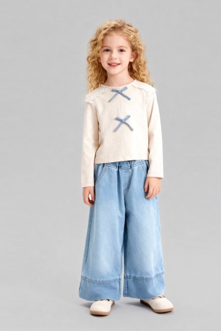 طقم بناتي من قطعتين للاعمار ٣-٧ سنوات