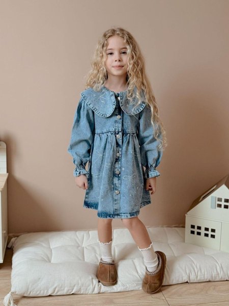 فستان جينز للأعمار ٤-١٢ سنة