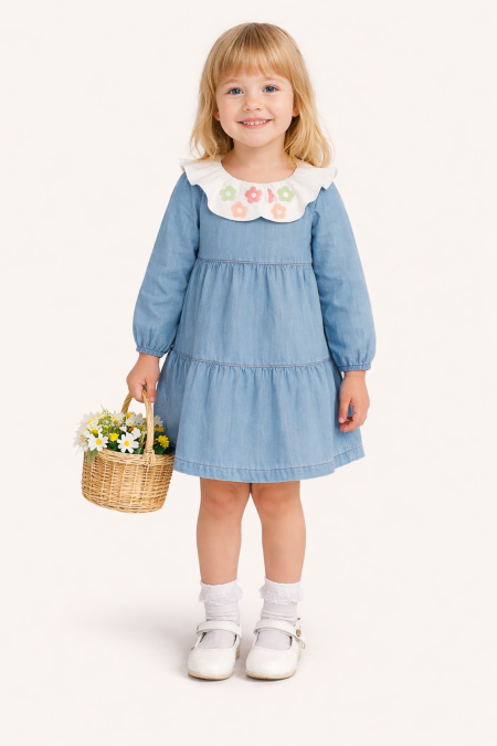 فستان جينز للاعمار ١-٤ سنوات