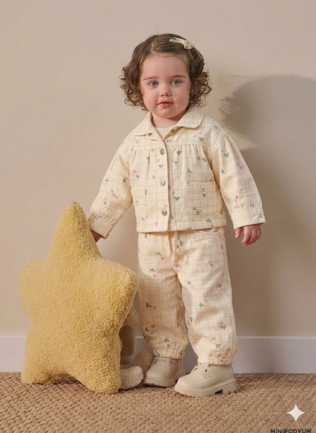 طقم بيبي بناتي من ٣ قطع للاعمار ٩ شهور ل ٣ سنوات