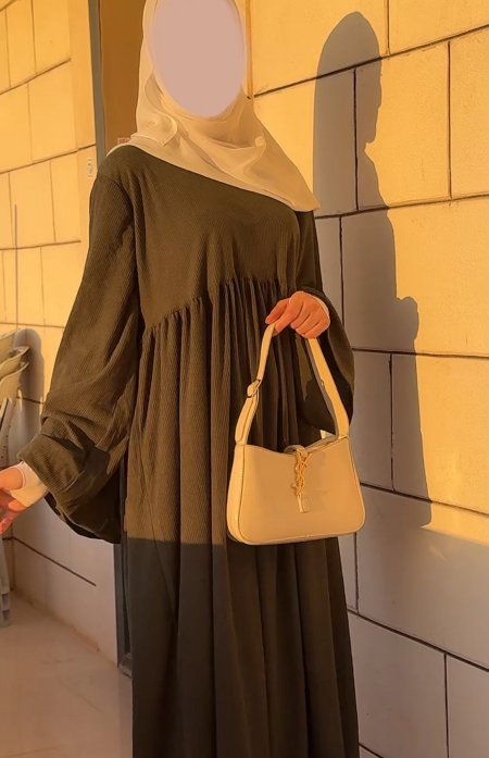 عبايه زيتيه كسرات خريفي