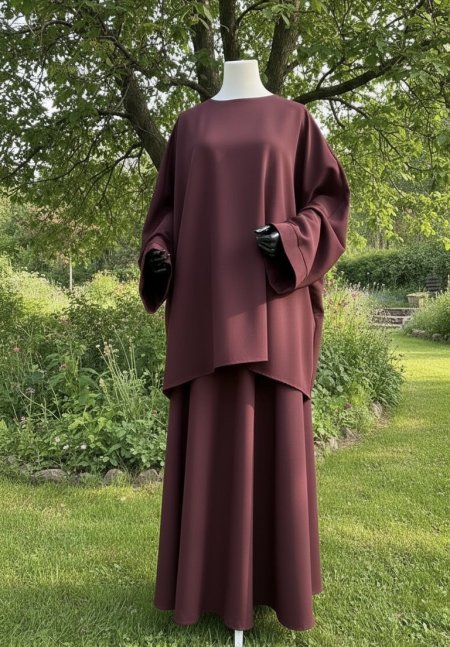 طقم خريفي برغندي