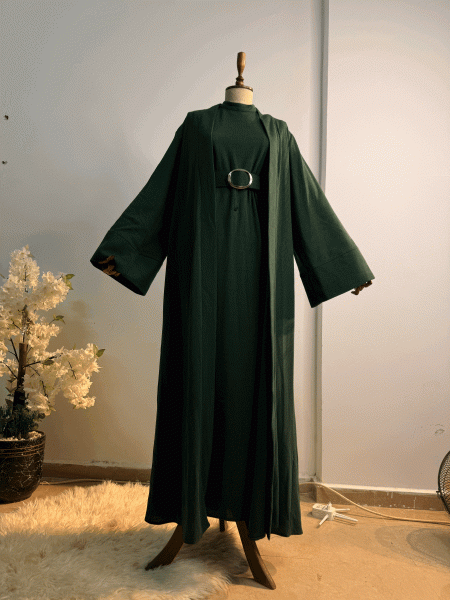 عبايه قطعتين اخضر
