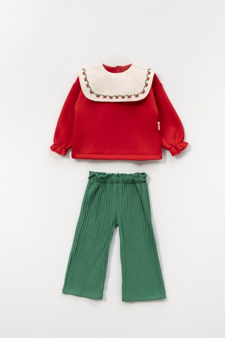 طقم بناتي شتوي كريسماس للأعمار ٢-٦ سنوات